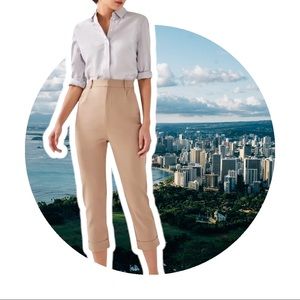 🏷 NWT 🤎🍂LOVE BONITO Alby Tailored Peg Leg Pants🍂🤎